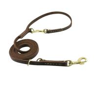 PU Leather Hands Free Adjustable Service Dog Belt Multi Function Cross Body Belt for Dogs 7 Uses for Walking, Hiking, Training, Jogging(Brown)