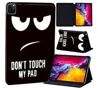 PU Leather + hard shell Ultra slim lightweight Folio Flip Tablet Stand Smart Cover Case Fit iPad Air 4 10.9" (2020) / iPad Pro 11" (2018 2020 2021) (don't touch my pad)