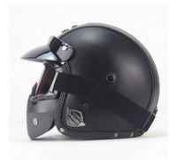 Pu Leather Helmets Motorcycle Chopper Bike Helmet Open Face Vintage Motorcycle Helmet Goggle Mask Full Face Helmet Motorbike