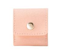 PU Leather Jewellery Storage - 5 x 4.6 x 3.5 cm Mini Travel Jewellery Bag | Foldable Jewellery Roll with Buckle, Small Jewellery Box for Rings, Earrings, Necklaces & Bracelets for Women & Girls