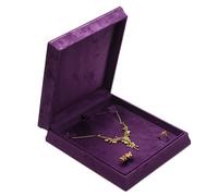 PU Leather Jewelry Box Set, Velvet Lined Organizer with Narrow Waist Design for Necklaces, Bracelets, Display Storage Case Gift wrapping(Lila,24.3 * 20.3 * 5.2cm)
