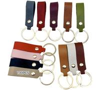 Pu Leather Keychain Quality Key Ring Holder, 100 Pack, 100 Pcs Mixed Colors, 1.2 In Ring, Customizable Diy Craft Supplies, Soft Faux Leather, Set, Party Favors, Office, School, Gift