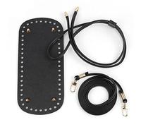 PU Leather Knitting Crochet Bags Nail Bottom Base With Holes Replacement Shoulder Straps Accessories For Knit Crochet Bags For Women Tote Crossbody For Teens Black Crocheting Small