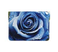 Pu Leather Laptop Sleeve Bag 13 Inch Waterproof Shock Resistant Notebook Carrying Case Beautiful Blue Rose Illustration Lightweight Computer Skin Bag