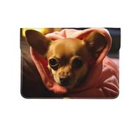 Pu Leather Laptop Sleeve Bag 13 Inch Waterproof Shock Resistant Notebook Carrying Case Depressed Chihuahua Lightweight Computer Skin Bag