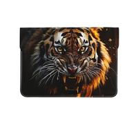 Pu Leather Laptop Sleeve Bag 13 Inch Waterproof Shock Resistant Notebook Carrying Case Ferocious Tiger Lightweight Computer Skin Bag