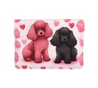 Pu Leather Laptop Sleeve Bag 13 Inch Waterproof Shock Resistant Notebook Carrying Case Pink Poodles Dogs Lightweight Computer Skin Bag