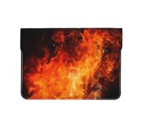Pu Leather Laptop Sleeve Bag 13 Inch Waterproof Shock Resistant Notebook Carrying Case Roaring Flame Lightweight Computer Skin Bag
