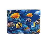 Pu Leather Laptop Sleeve Bag 13 Inch Waterproof Shock Resistant Notebook Carrying Case Tropical Fishes Lightweight Computer Skin Bag