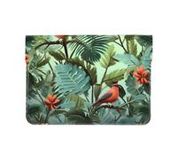 Pu Leather Laptop Sleeve Bag 13 Inch Waterproof Shock Resistant Notebook Carrying Case Tropical Plants Lightweight Computer Skin Bag