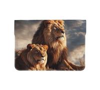 Pu Leather Laptop Sleeve Bag 13 Inch Waterproof Shock Resistant Notebook Carrying Case Two Lions Lightweight Computer Skin Bag