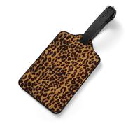 PU Leather Luggage Tags for Suitcase - Cool Cheetah Leopard Bag Tag with Name ID Card Suitcase Tags for Women Men, Travel Essentials Colorful Luggage Identifiers for Backpack Gym Bag