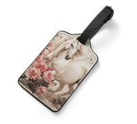 PU Leather Luggage Tags for Suitcase - Horse Image Bag Tag with Name ID Card Suitcase Tags for Women Men, Travel Essentials Colorful Luggage Identifiers for Backpack Gym Bag