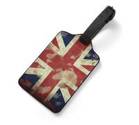 PU Leather Luggage Tags for Suitcase - Vintage Union Jack British Flag Bag Tag with Name ID Card Suitcase Tags for Women Men, Travel Essentials Colorful Luggage Identifiers for Backpack Gym Bag