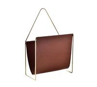 PU Leather Magazine Rack with Metal Frame - Stylish Floor Standing Storage for Home, Office, School - Desktop File Holder & Newspaper Organizer