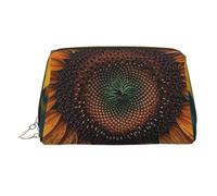 PU Leather Makeup Bag Travel Cosmetic Bags Waterproof Large Capacity Toiletry Organizer with Zipper, Cute Portable Pouch The Most Beautiful Sunflower Toiletry Bag Make Up Bag for Women