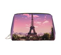 PU Leather Makeup Bag Travel Cosmetic Bags Waterproof Large Capacity Toiletry Organizer with Zipper, Cute Portable Pouch Paris Toiletry Bag Make Up Bag for Women
