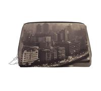 PU Leather Makeup Bag Travel Cosmetic Bags Waterproof Large Capacity Toiletry Organizer with Zipper, Cute Portable Pouch Mumbai City of Dreams Toiletry Bag Make Up Bag for Women