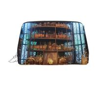 PU Leather Makeup Bag Travel Cosmetic Bags Waterproof Large Capacity Toiletry Organizer with Zipper, Cute Portable Pouch Chemistry Laboratory Toiletry Bag Make Up Bag for Women