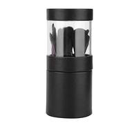 PU Leather Makeup Brush Storage Holder Box Organizer Container with 12pcs Makeup Brushes ([Black] 12 Fiber Hair Makeup Brushes in a)