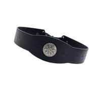 PU Leather Medieval Headband Adjustable Vintage Embossing Pattern Hairband For Renaissances Fairs And Music Festivals Vintage Hair Accessory