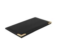 PU Leather Menu Clipboard Holder with Reinforced Hardboard 9x5 Black | Smooth Writing Surface with Built-in Paper Clamps, Multiple Interior Pockets, Prevents Corner Curling, for Servers and Hotel