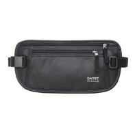 PU Leather Money Belt - Passport Holder Secure Hidden Travel Wallet with RFID Blocking, Undercover Fanny Pack(Black)
