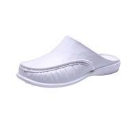 Pu Leather Mule Men's Slippers, Open Back Slip-On Mules Flat Bottom Half Slippers Cap Toe House Slipper Lightweight Comfortable Beach Shoes Soft Sole Summer Outdoor Slides for Home Use