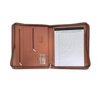 PU Leather Multifunctional Document Folder with Zippered Closure, Multiple Pockets and Card Slots for Travel Multi Pocket File Owner