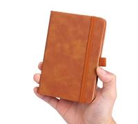 PU Leather Notebook Planner Pocket Journal with Ribbon Page Mark and Pen Slot for Women Man Scheduling Writing Office