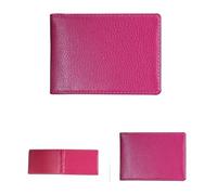 Pu Leather On Cover for Car Driving Documents Business Id Pass Certificate Folder Wallet Card Holder Purse(Rose Red)