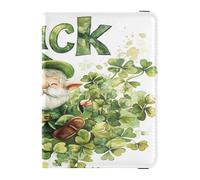 PU Leather Passport Card Holder Cover Combo Lightweight Passport Cover for Women and Men Cute Passport Book Travel St.Patrick's Gnome Luck, St.Patrick's gnome luck, One Size, Casual