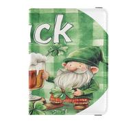 PU Leather Passport Card Holder Cover Combo Lightweight Wallet Combo for Women Girl Badge ID Vaccine Card Holder Wallet Travel Essentials St.Patrick's Gnome Luck, St.Patrick's gnome luck, One Size,