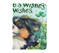 PU Leather Passport Card Holder Cover Combo Ultra Slim Vaccine Case Protector Cover for Women Men Document Organizer Holder Accessories Travel Essentials St.Patrick's Dog Kisses Wishes, St.Patrick's