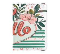 PU Leather Passport Holder Cover Ultra Slim Passport Wallet for Women and Men Cute Passport Book Travel Essentials Valentines Day Flowers Golden Love, Valentines Day flowers Golden Love, One Size,
