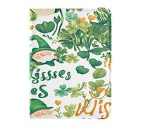 PU Leather Passport Holder Cover Wallet Lightweight Passport Wallet for Women and Men Badge ID Vaccine Card Holder Wallet Travel Essentials St.Patrick's Gnome Kisses Wishes, St.Patrick's gnome kisses