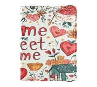 PU Leather Passport Holder Cover Wallet Lightweight Vaccine Card Holder Cover Combo for Women and Men Badge ID Vaccine Card Holder Wallet Travel Valentines Day Flowers Home Sweet Home, Valentines Day