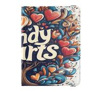 PU Leather Passport Holder Cover Waterproof Passport Wallet for Women Girl Badge ID Vaccine Card Holder Wallet Travel Valentines Day Tree Red Love Heart Candy Hearts, Valentines Day Tree Red Love