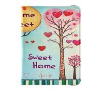 PU Leather Passport Holder Covers Case Lightweight Passport Cover for Women Men Document Organizer Holder Accessories Travel Valentines Day Tree Red Lips Home Sweet Home, Valentines Day Tree Red lips