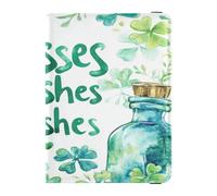 PU Leather Passport Holder Covers Case Lightweight Wallet Passport Holder for Women Girl Document Organizer Holder Accessories Travel St.Patrick's Kisses Wishes, St.Patrick's kisses wishes, One Size,