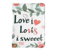 PU Leather Passport Holder Covers Case Ultra Slim Passport Case for Women Girl Badge ID Vaccine Card Holder Wallet Travel Valentines Day Floral Leaves Gnome Love Is Sweet, Valentines Day Floral Leaves