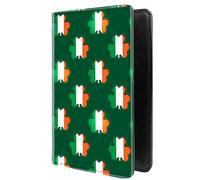 PU Leather Passport Holder Travel Wallet RFID Blocking Card Case Cover With Unique Pattern (Shamrocks showing the Irish flag beneath £