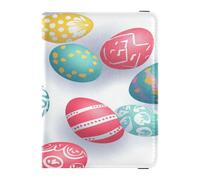 PU Leather Passport Holders Ultra Slim Passport Case for Women Girl Cute Passport Book Travel Colorful Eggs Happy Easter, Colorful Eggs Happy Easter, One Size, Casual