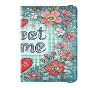 PU Leather Passport Holders Ultra Slim Passport Cover for Women and Men Badge ID Vaccine Card Holder Wallet Travel Essentials Valentines Day Flowers Red Love Heart Home Sweet Home, Valentines Day