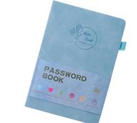 PU Leather Password Collection Notebook Address Information Organiser Book with Elastic Strap Closure Ribbon Bookmarks Portable Diary