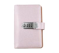 PU Leather Password Lock Money Binder for Budget Tracking and Savings Organization - Compact 10.9 x 17.8 cm Financial Notebook with Secure Lock, Receipt & Banknote(Pink)