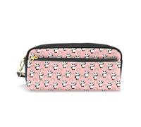 PU Leather Pencil Case Cute Rainbow Panda Pen Pouch Makeup Cosmetic Bag