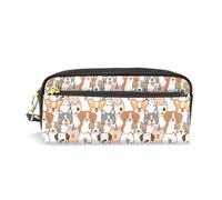 PU Leather Pencil Case Cute Various Dogs Head Pen Pouch Makeup Cosmetic Bag