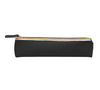 PU Leather Pencil Case Small Slim Design Pencil Pouche Stationery Pen Pouch with Metallic Zipper Pencilbag Portable Stationery Bags Organizer for Students Adults Office College Middle School(Black)