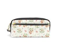 PU Leather Pencil Case Tomato Lobster Striped Pen Pouch Makeup Cosmetic Bag